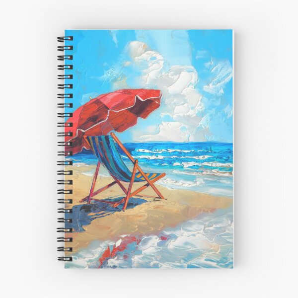 Item preview, Red Beach Umbrella by the Sea | French Coast designed and sold by CARRAANN.