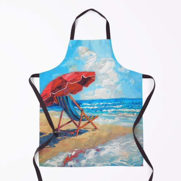 Item preview, Red Beach Umbrella by the Sea | French Coast designed and sold by CARRAANN.