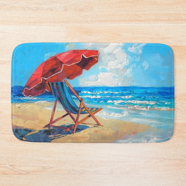 Item preview, Red Beach Umbrella by the Sea | French Coast designed and sold by CARRAANN.