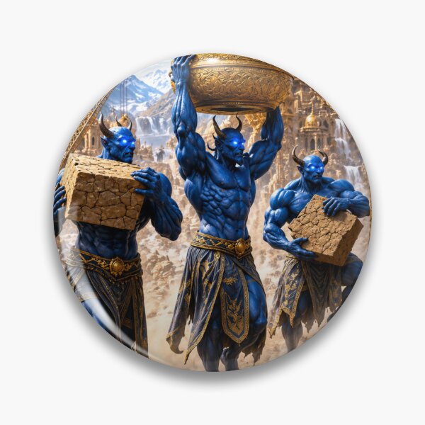 Item preview, Ancient Blue Demons Building Golden Temple designed and sold by Farheen786.