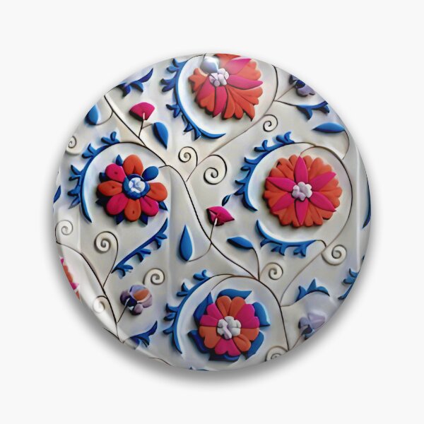 Item preview, Kermina Suzani Uzbekistan Embroidery designed and sold by Vicky Brago-Mitchell®.