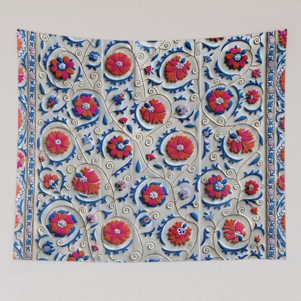 Item preview, Kermina Suzani Uzbekistan Embroidery designed and sold by Vicky Brago-Mitchell®.