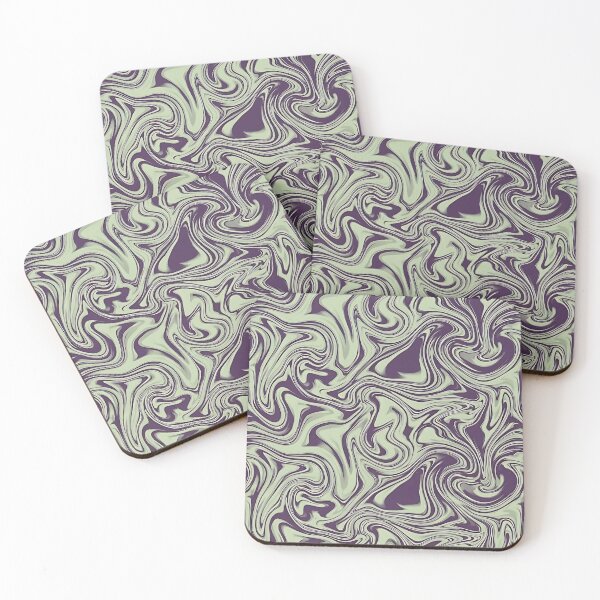 Item preview, Retro Sage and Plum Psychedelic Liquid Swirl Pattern designed and sold by dahliyagh.