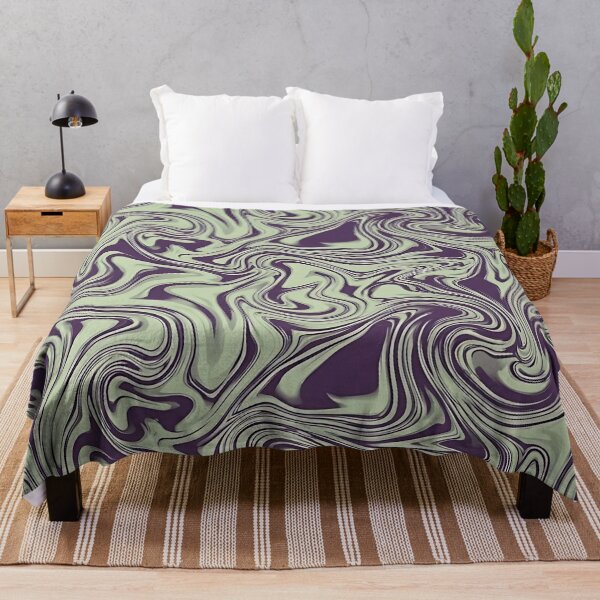Item preview, Retro Sage and Plum Psychedelic Liquid Swirl Pattern designed and sold by dahliyagh.