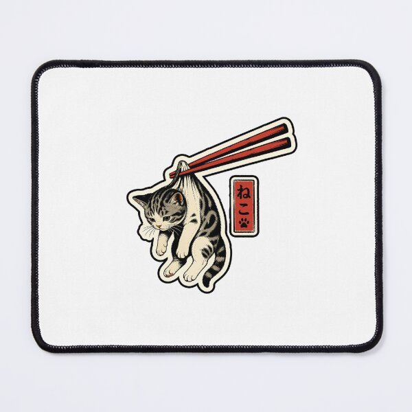 Item preview, Neko Dumpling Cat Held by Chopsticks Japanese Art Funny Cat Lover Sticker designed and sold by Aguri-tei.