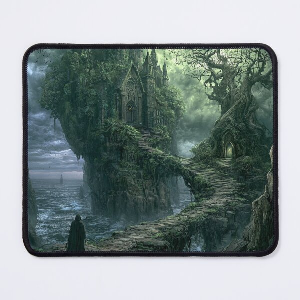 Item preview, Verdenmoor: The Clifftide Gate | Dark Fantasy Gothic Castle Art Print | Dark Fantasy Wall Art designed and sold by Opetis.