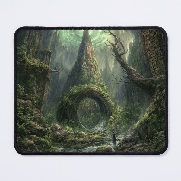 Item preview, Verdenmoor: The Convergence | Dark Fantasy Gothic Portal Spire Art Print | Dark Fantasy Wall Art designed and sold by Opetis.