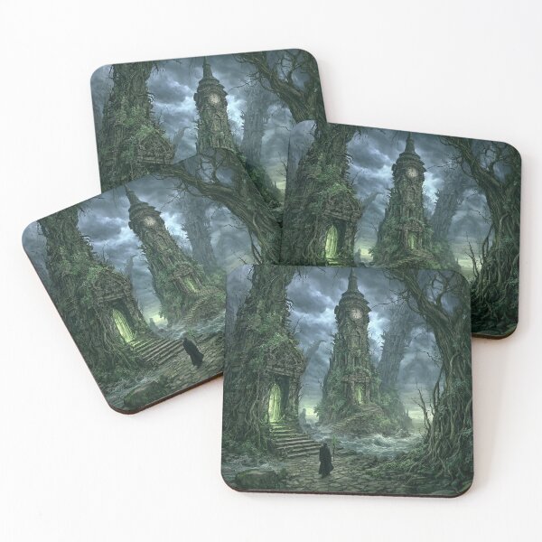 Item preview, Verdenmoor: The Drowned Clock | Dark Fantasy Flooded Tower Art Print | Dark Fantasy Wall Art designed and sold by Opetis.