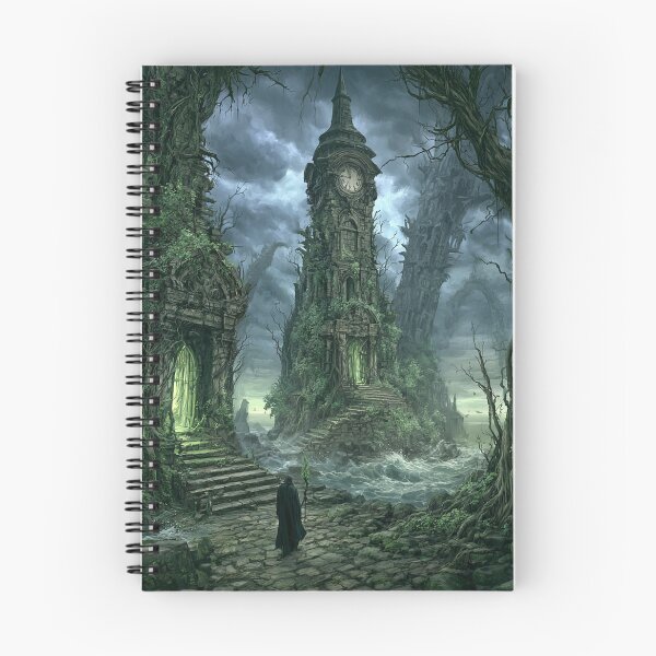 Item preview, Verdenmoor: The Drowned Clock | Dark Fantasy Flooded Tower Art Print | Dark Fantasy Wall Art designed and sold by Opetis.