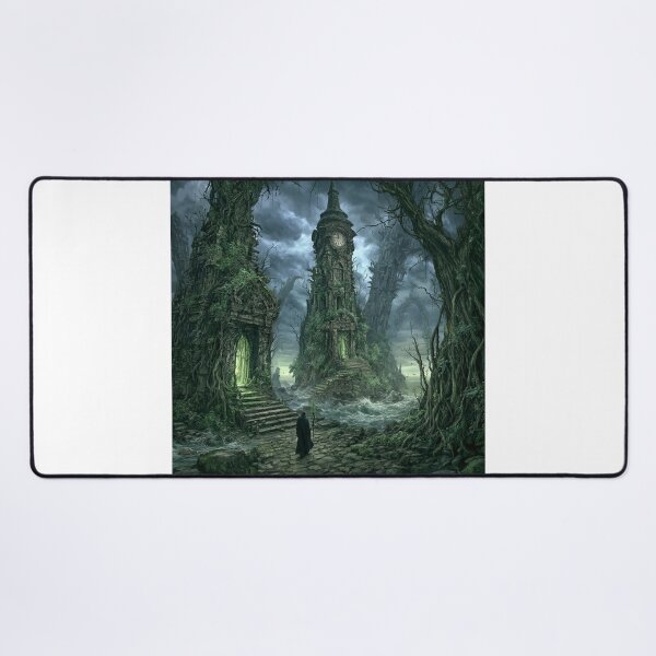 Item preview, Verdenmoor: The Drowned Clock | Dark Fantasy Flooded Tower Art Print | Dark Fantasy Wall Art designed and sold by Opetis.