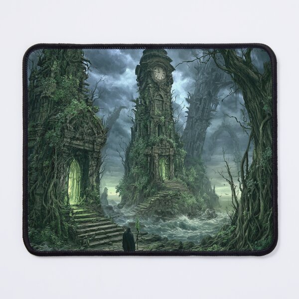 Item preview, Verdenmoor: The Drowned Clock | Dark Fantasy Flooded Tower Art Print | Dark Fantasy Wall Art designed and sold by Opetis.