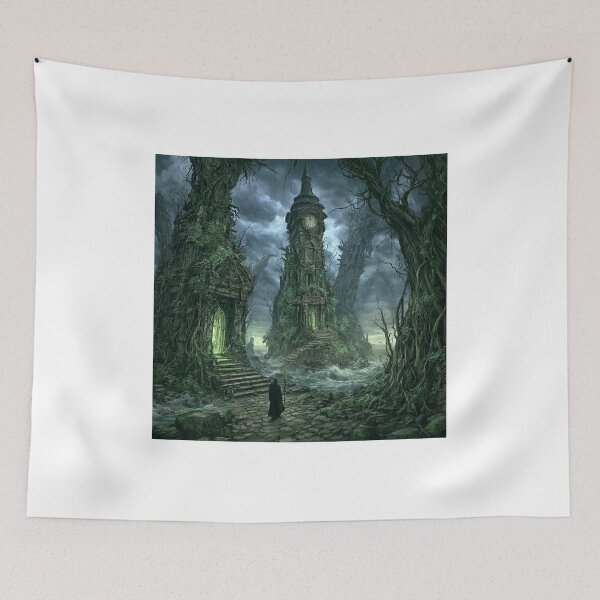Item preview, Verdenmoor: The Drowned Clock | Dark Fantasy Flooded Tower Art Print | Dark Fantasy Wall Art designed and sold by Opetis.