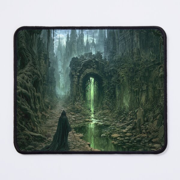 Item preview, Verdenmoor: The Flooded Arch | Dark Fantasy Gothic Arch Reflection Art Print | Dark Fantasy Wall Art designed and sold by Opetis.