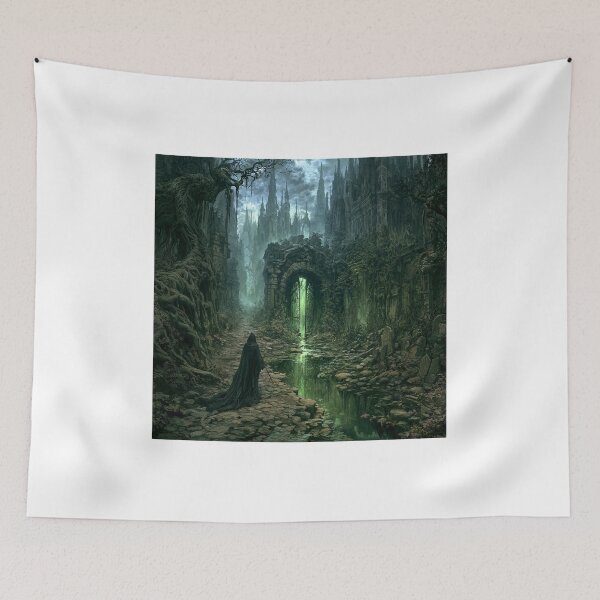 Item preview, Verdenmoor: The Flooded Arch | Dark Fantasy Gothic Arch Reflection Art Print | Dark Fantasy Wall Art designed and sold by Opetis.