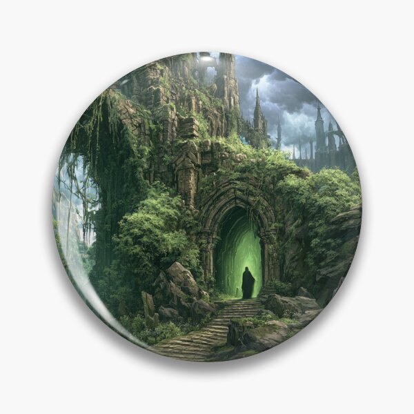 Item preview, Verdenmoor: The Forest Passage | Dark Fantasy Overgrown Ruins Art Print | Dark Fantasy Wall Art designed and sold by Opetis.