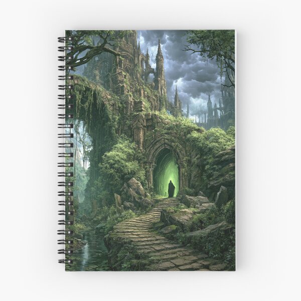 Item preview, Verdenmoor: The Forest Passage | Dark Fantasy Overgrown Ruins Art Print | Dark Fantasy Wall Art designed and sold by Opetis.
