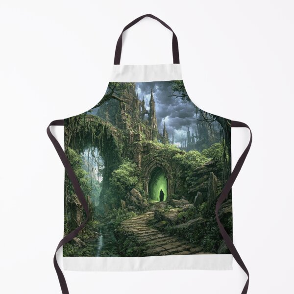 Item preview, Verdenmoor: The Forest Passage | Dark Fantasy Overgrown Ruins Art Print | Dark Fantasy Wall Art designed and sold by Opetis.