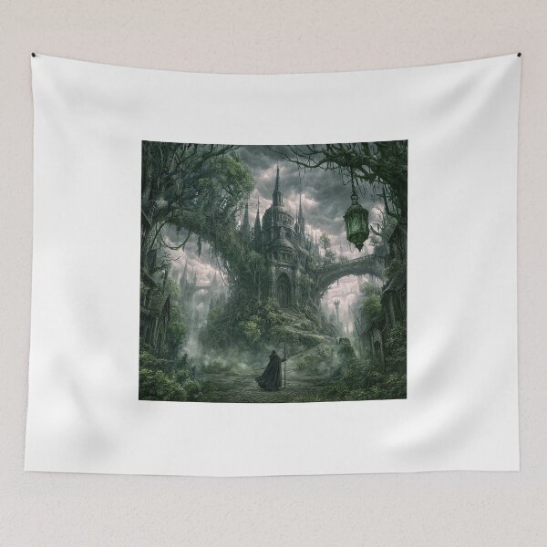Item preview, Verdenmoor: The Grand Approach | Dark Fantasy Gothic Cathedral Art Print | Dark Fantasy Wall Art designed and sold by Opetis.