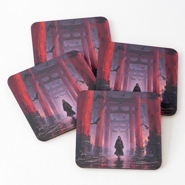 Item preview, Itachi Uchiha Through the Crimson Torii Gates | Akatsuki Crow Master Anime Art designed and sold by Dyan4.