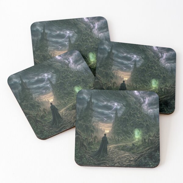 Item preview, Verdenmoor: The Graveyard Road | Dark Fantasy Gothic Cemetery Art Print | Dark Fantasy Wall Art designed and sold by Opetis.
