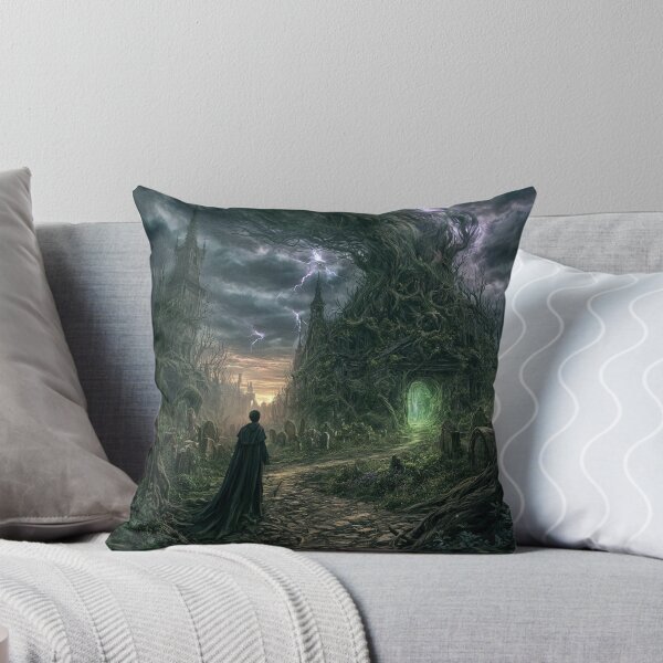 Item preview, Verdenmoor: The Graveyard Road | Dark Fantasy Gothic Cemetery Art Print | Dark Fantasy Wall Art designed and sold by Opetis.