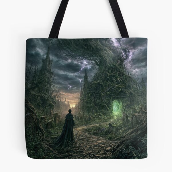 Item preview, Verdenmoor: The Graveyard Road | Dark Fantasy Gothic Cemetery Art Print | Dark Fantasy Wall Art designed and sold by Opetis.