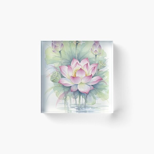Item preview, Tranquil Zen Watercolor Lotus Blossom designed and sold by VelloomStore.