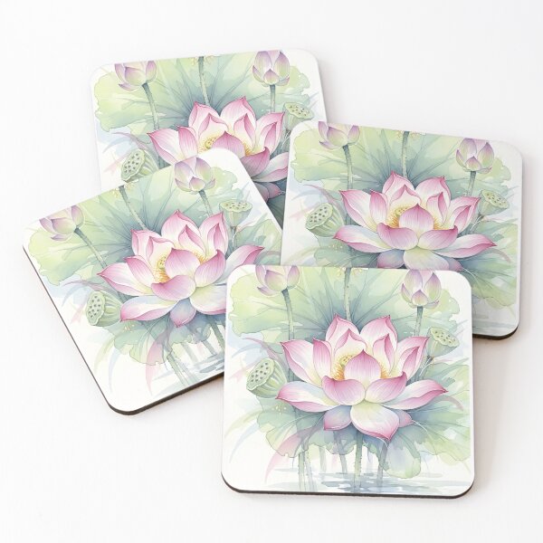 Item preview, Tranquil Zen Watercolor Lotus Blossom designed and sold by VelloomStore.
