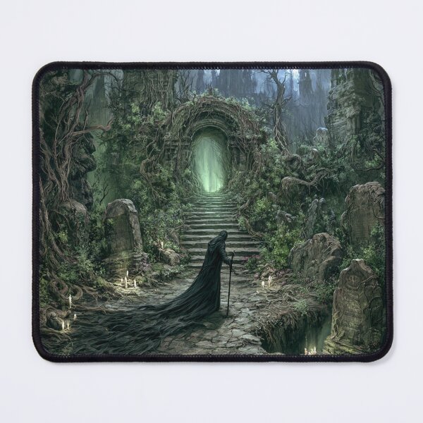 Item preview, Verdenmoor: The Moonlit Stair | Dark Fantasy Gothic Stairway Art Print | Dark Fantasy Wall Art designed and sold by Opetis.