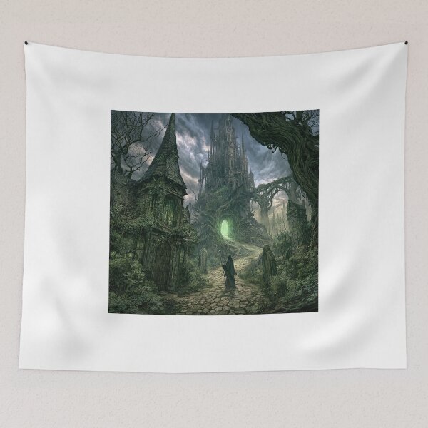 Item preview, Verdenmoor: The Rootward Gate | Dark Fantasy Root Arch Art Print | Dark Fantasy Wall Art designed and sold by Opetis.