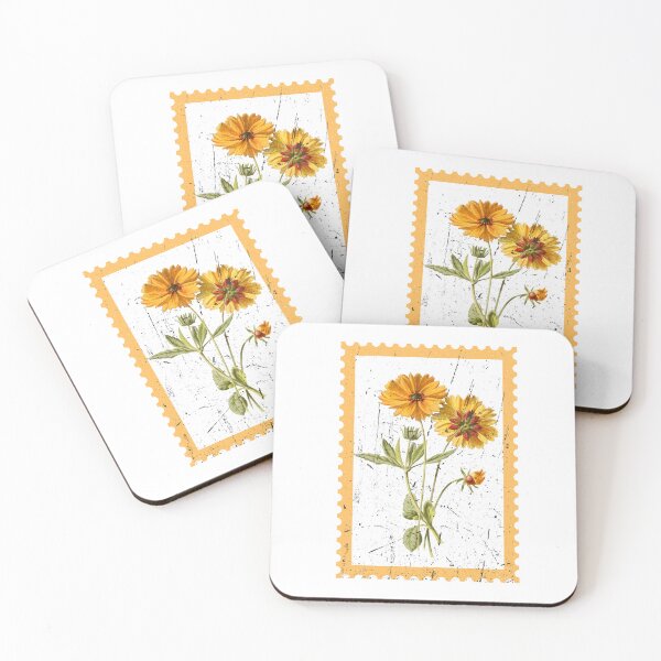 Item preview,  Vintage Yellow Flower Stamp - Aesthetic Botanical Retro Art designed and sold by Atlasoloji.