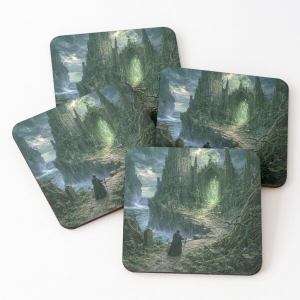Item preview, Verdenmoor: The Verdant Ascent | Dark Fantasy Gothic Portal Art Print | Dark Fantasy Wall Art designed and sold by Opetis.