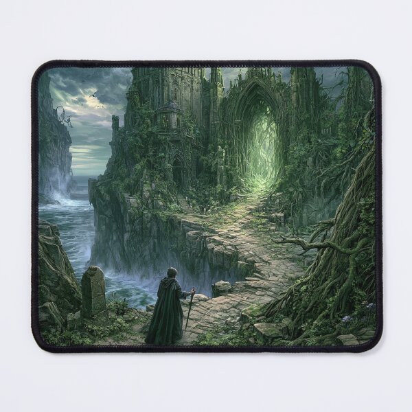 Item preview, Verdenmoor: The Verdant Ascent | Dark Fantasy Gothic Portal Art Print | Dark Fantasy Wall Art designed and sold by Opetis.