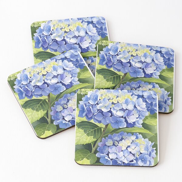 Item preview, Elegant Soft Blue Hydrangea Flowers Painting designed and sold by VelloomStore.