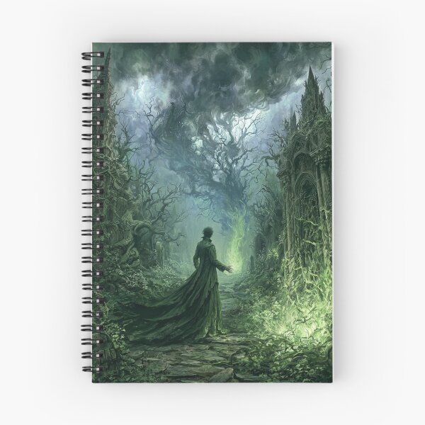 Item preview, Verdenmoor: The Beckoning | Dark Fantasy Gothic Green Fire Art Print | Dark Fantasy Wall Art designed and sold by Opetis.