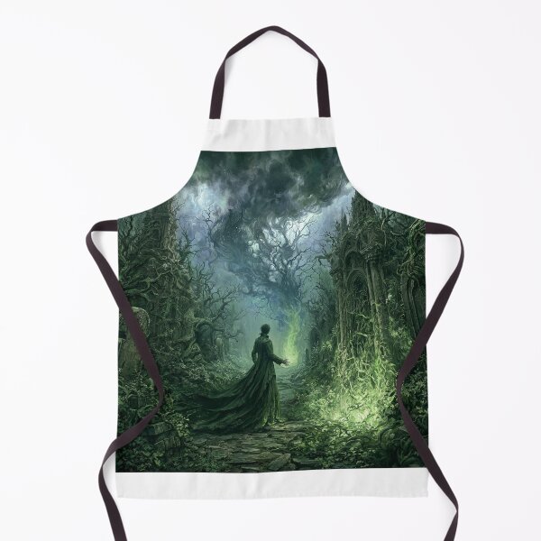 Item preview, Verdenmoor: The Beckoning | Dark Fantasy Gothic Green Fire Art Print | Dark Fantasy Wall Art designed and sold by Opetis.