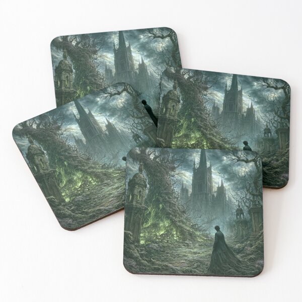 Item preview, Verdenmoor: The Vine Cathedral | Dark Fantasy Gothic Cathedral Art Print | Dark Fantasy Wall Art designed and sold by Opetis.