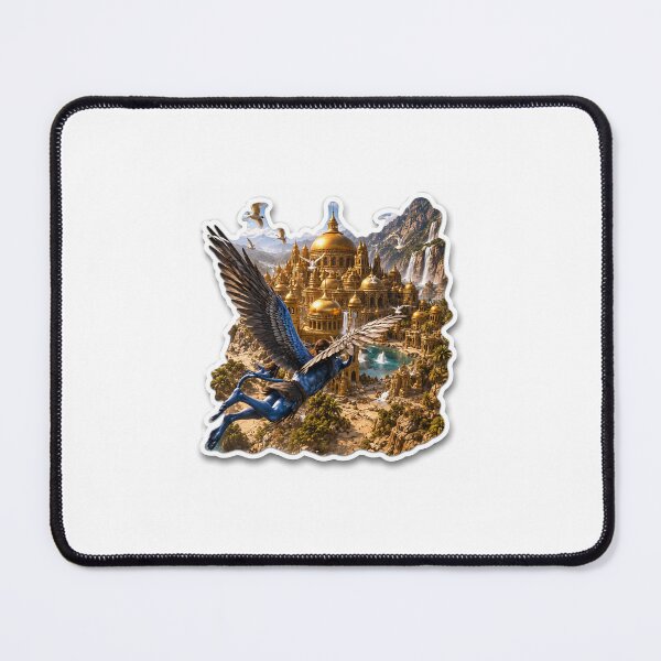 Item preview, Pegasus Flying Over Golden Fantasy Palace designed and sold by Farheen786.