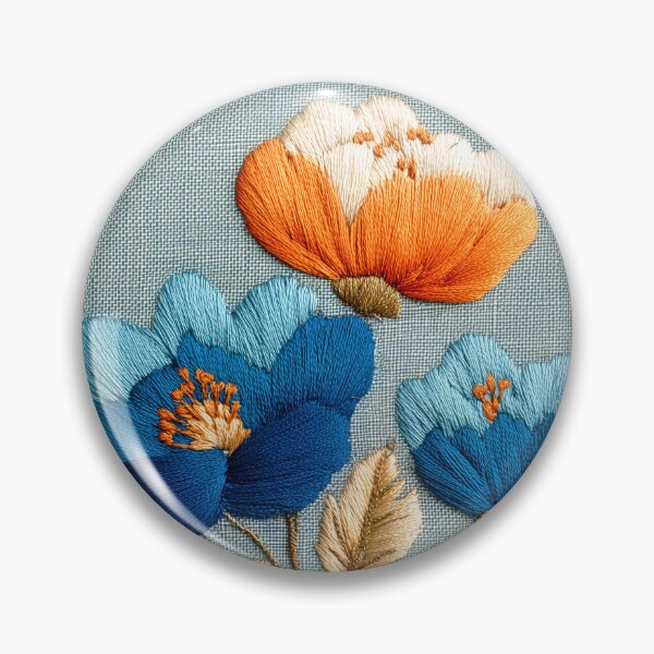 Item preview, Vibrant Floral Embroidery Style Botanical Art designed and sold by colorful-white.