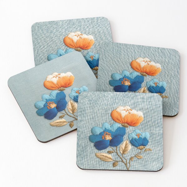 Item preview, Vibrant Floral Embroidery Style Botanical Art designed and sold by colorful-white.