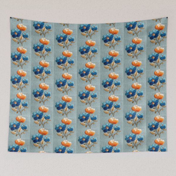 Item preview, Vibrant Floral Embroidery Style Botanical Art designed and sold by colorful-white.
