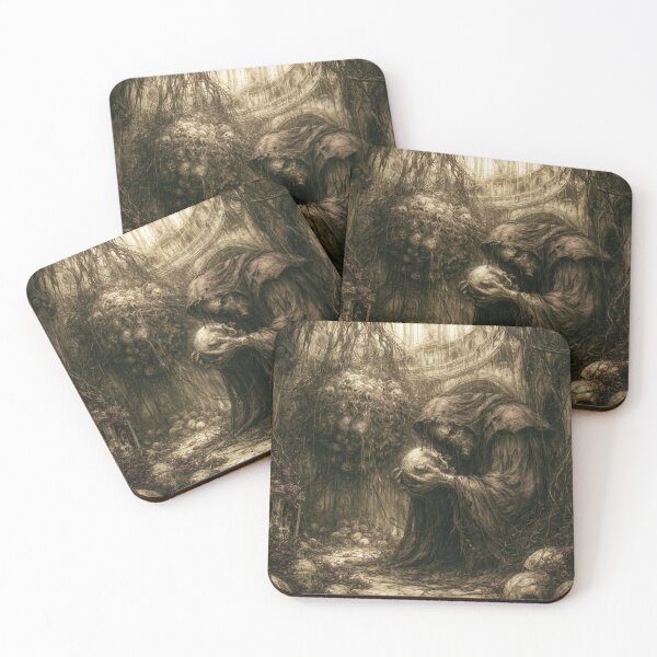 Item preview, The Pale Vigil: The Last Relic | Dark Gothic Fantasy Art | Sepia Horror Wall Print designed and sold by Opetis.