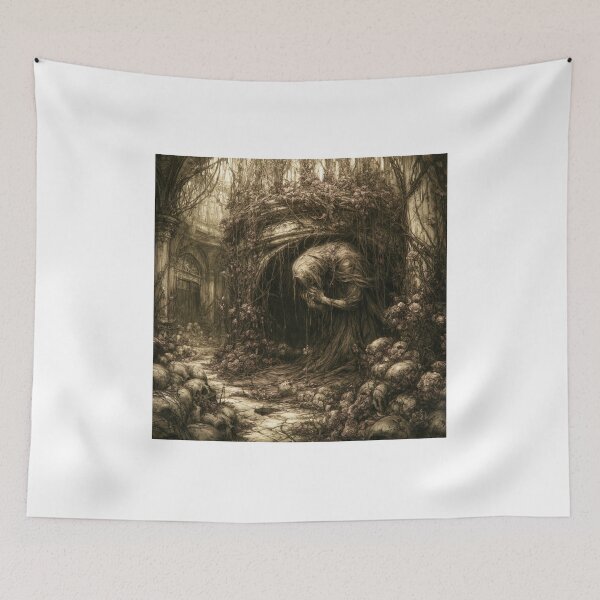 Item preview, The Pale Vigil: The Arch Vigil | Gothic Cathedral Horror Art Print | Dark Fantasy Wall Art designed and sold by Opetis.