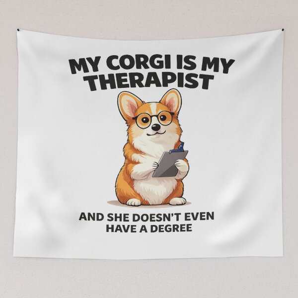 Item preview, Funny Corgi Therapist Shirt — My Corgi Is My Therapist — Corgi Mom Gift designed and sold by Happy Hues.