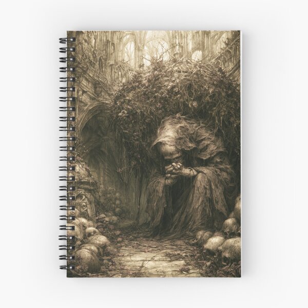 Item preview, The Pale Vigil: The Penitent Throne | Gothic Cathedral Horror Art Print | Dark Fantasy Wall Art designed and sold by Opetis.