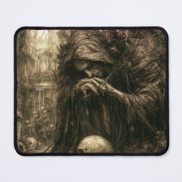 Item preview, The Pale Vigil: The Supplication | Gothic Cathedral Horror Art Print | Dark Fantasy Wall Art designed and sold by Opetis.