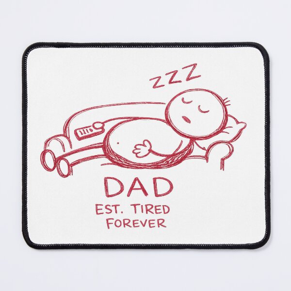 Item preview, Funny DAD EST. TIRED FOREVER Sleeping on Couch Doodle -Red Edition designed and sold by Arbacus.