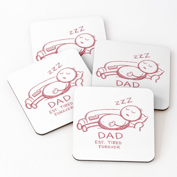 Item preview, Funny DAD EST. TIRED FOREVER Sleeping on Couch Doodle -Red Edition designed and sold by Arbacus.