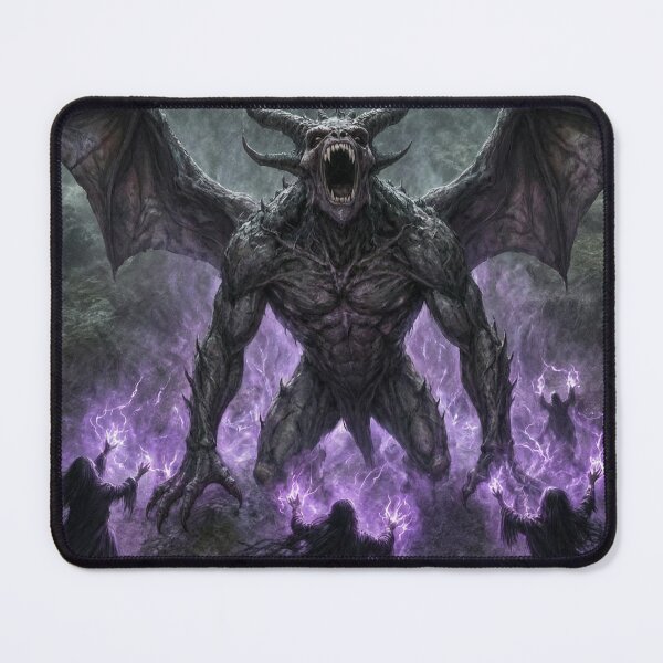 Item preview, The Summoning: The Unhallowed Answer | Winged Demon Summoning Art Print | Dark Fantasy Wall Art designed and sold by Opetis.