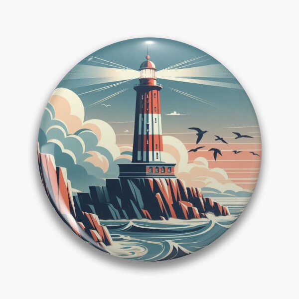 Item preview, Stormy Lighthouse – Vintage Nautical Design designed and sold by Dogandesighn.